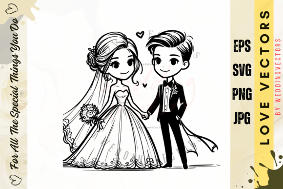 C1547: Crafting Visual Poetry with Wedding Couple and Love Vectors