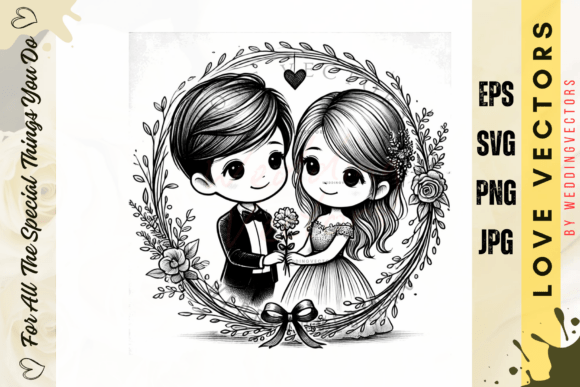 C2468: The Ultimate Wedding Couple & Love Vector Collection