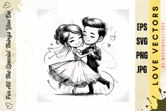 C3135: Crafting Timeless Romance with Wedding Couple Vectors
