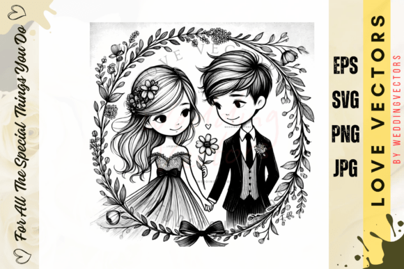 C3787: Premium Wedding Vectors for Romantic Design