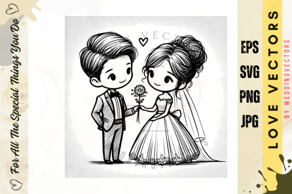 C509: Capturing Elegance in Wedding & Love Illustrations