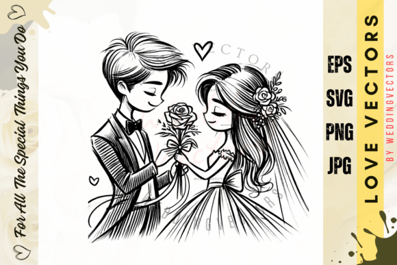 C729: Capturing Timeless Romance in Vector Art