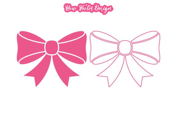Charming Pink Bow Vectors for Wedding & Valentine's Crafts