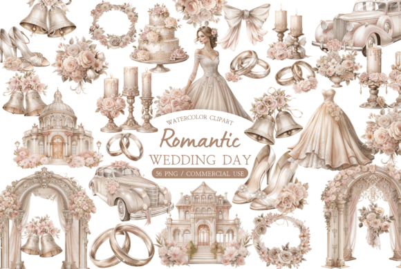 Charming Rustic Wedding Timeline Clipart for Your Designs