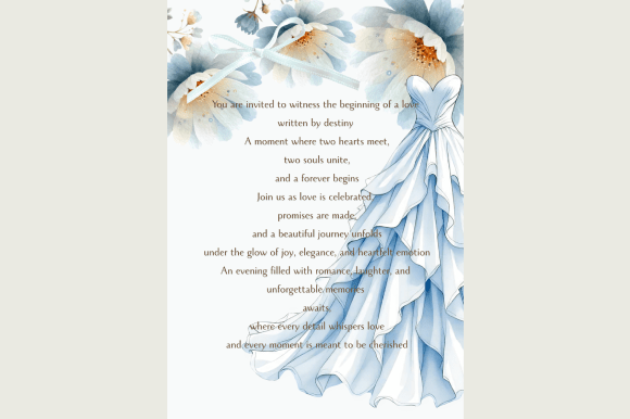 Elegant Blue Floral Wedding Invitation: A Timeless Design