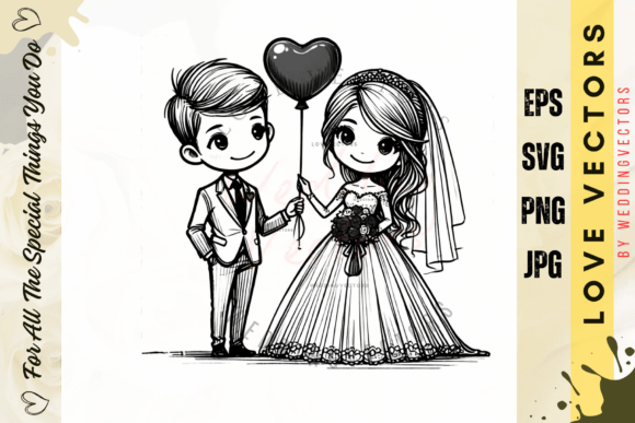 Eternal Romance: Designing with Wedding Couple and Love Vectors