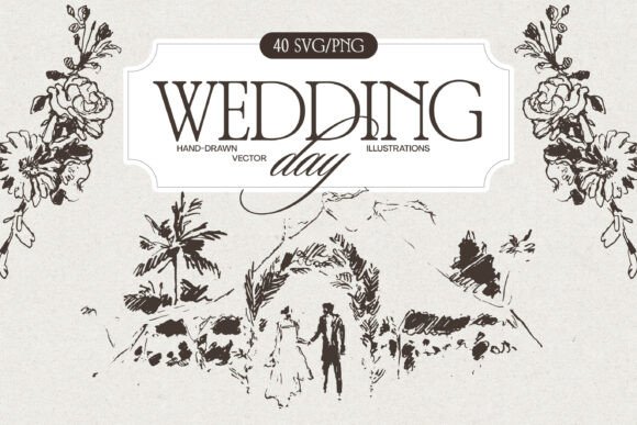 Timeless Elegance: Hand-Drawn Vectors for Luxury Wedding Stationery