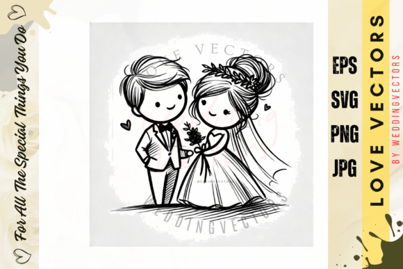 Wedding Couple and Love Vectors - C234: A Modern Expression