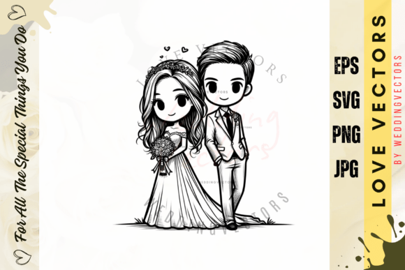 Wedding Couple and Love Vectors - C2950: Art for Your Brand