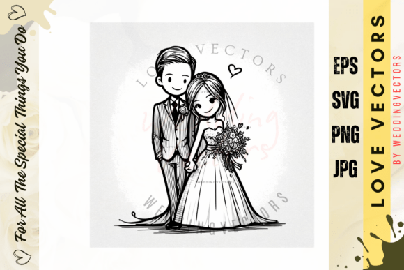 Wedding Couple and Love Vectors - C5023: A Designer's Guide to Romantic Assets