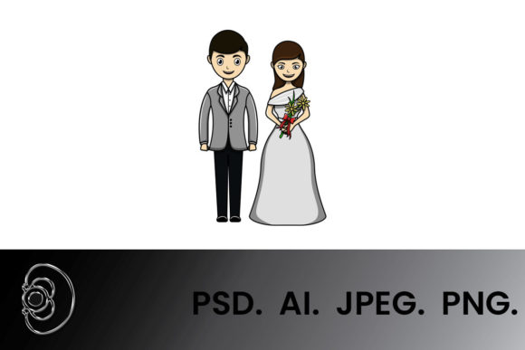 Wedding Couple Cartoon Vector: Playful Illustrations for Modern Designs