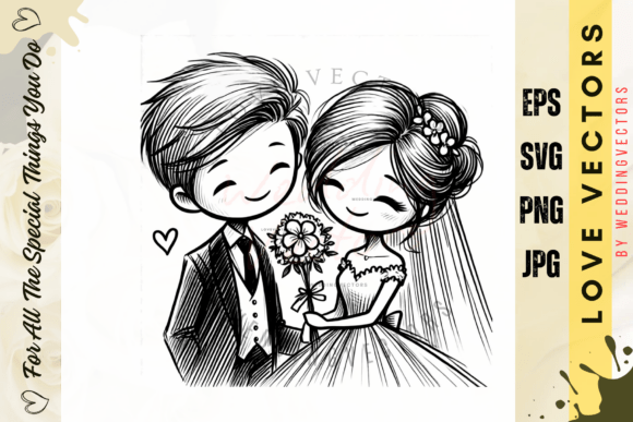 Wedding Couple & Love Vectors: Crafting Elegant Design