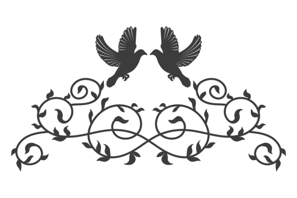 Wedding Doves Ornate Header: Elevate Your Invitation Design